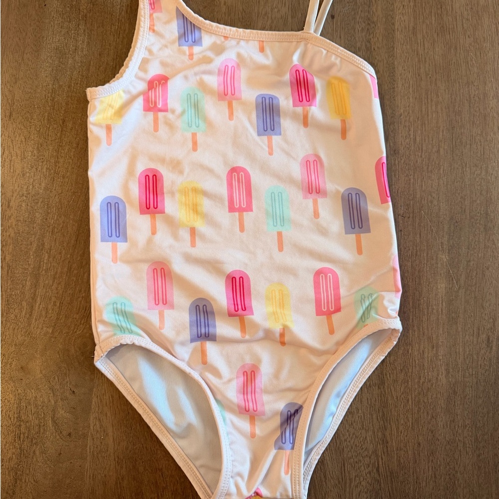 Girls One-Piece Monica & Andy 4T Popsicle Print Swimsuit - Pastel Colors